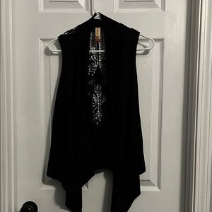 No Boundaries Black Open-Front Cardigan